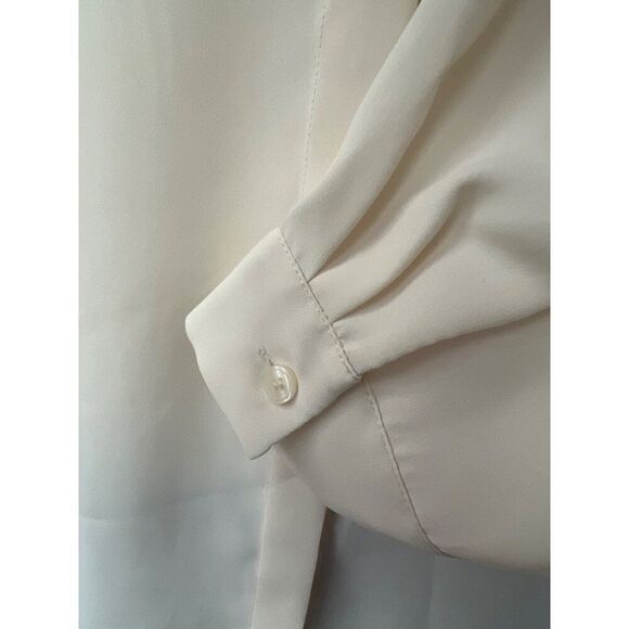 Talbots Women Cream Lace Long Sleeve Button Up Blouse Size M - Picture 6 of 8
